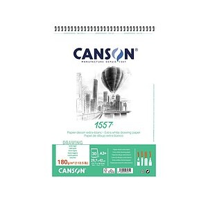CANSON Skizzenpapier A3 31412A005 180g, weiss 30 Blatt