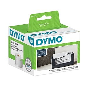 DYMO Etiketten Rolle S0929100 S0929100 89 x 51 mm Papier Weiß 300 St. Nicht klebend Terminkarten, Visitenkarten