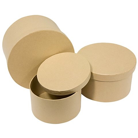 Runde Schachteln, 14-19 cm Ø, 3 Stück