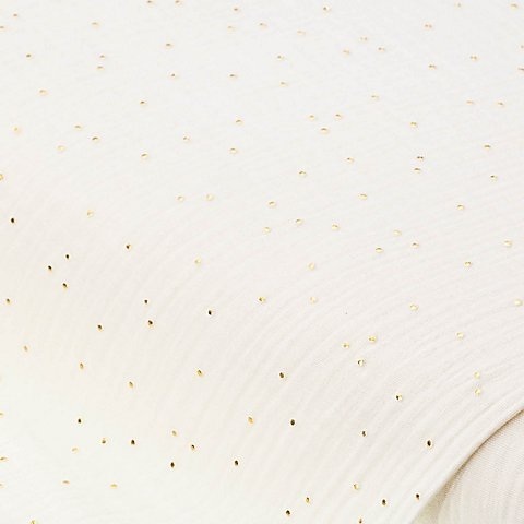 Musselin/Doppel-Gaze mit Glitzerdruck 