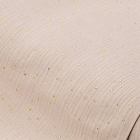 Musselin/Doppel-Gaze mit Glitzerdruck 