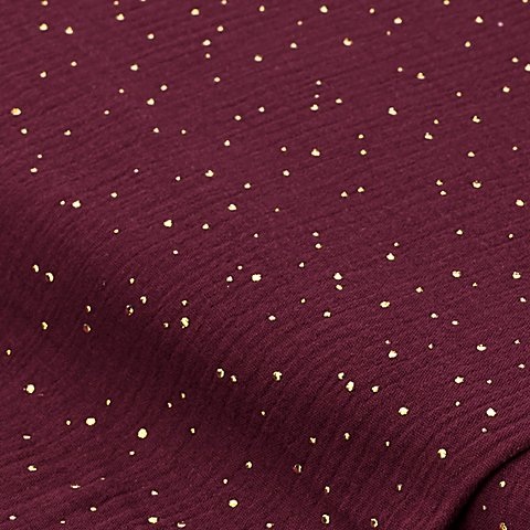 Musselin/Doppel-Gaze mit Glitzerdruck 