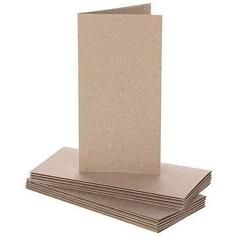 Recycling-Doppelkarten, DIN lang, braun, 20 Stück