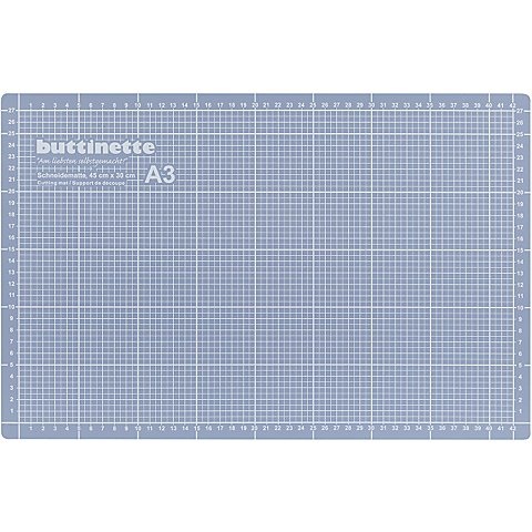 buttinette Profi-Schneidematte, 45 x 30 cm, blau/grau
