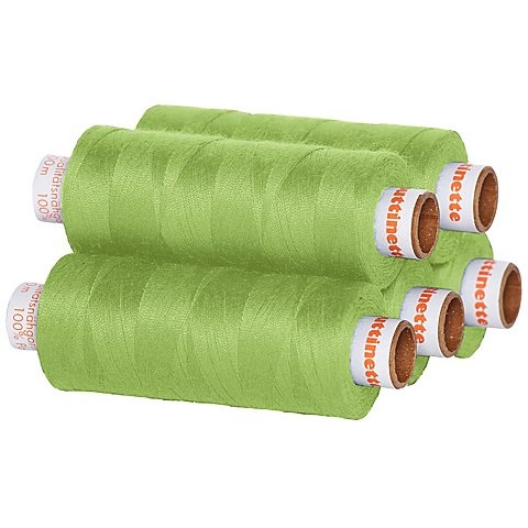 buttinette Universal-Nähgarn, Stärke: 100, 5er-Pack, hellgrün
