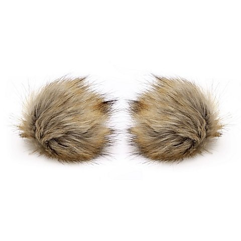 buttinette Fellimitat-Bommel, beige, Grösse: 12 cm Ø