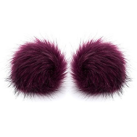 buttinette Fellimitat-Bommel, beere, Grösse: 12 cm Ø