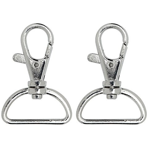buttinette Karabinerhaken, silber, für 25 mm breite Bänder, 2 Stück