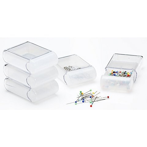 buttinette Aufbewahrungsboxen, Grösse: 4,5 x 7,5 x 2,5 cm, Inhalt: 5 Stück