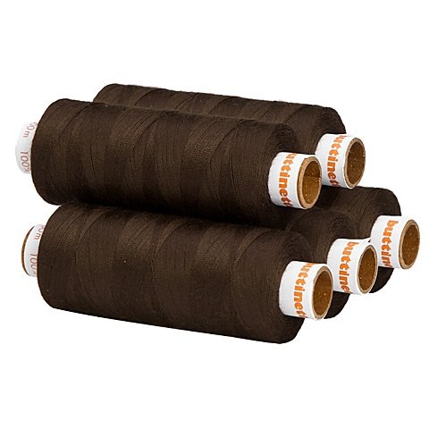 buttinette Universal-Nähgarn, Stärke: 100, 5er-Pack, braun