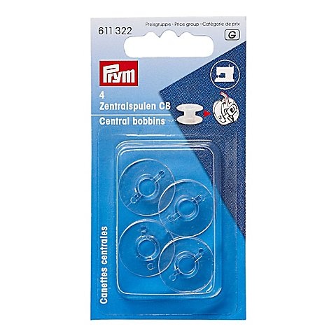 Prym Nähmaschinenspulen für CB-Greifer, Ø 20,5 mm, Höhe: 11,7 mm, Inhalt: 4 Stück