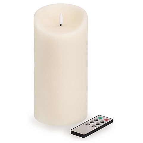 LED Outdoor Kerze, mit Timer, creme, 20 x 10 cm
