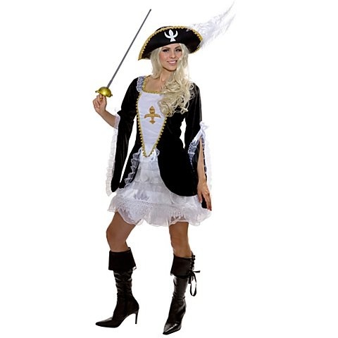Musketier Kostüm für Damen, schwarz
