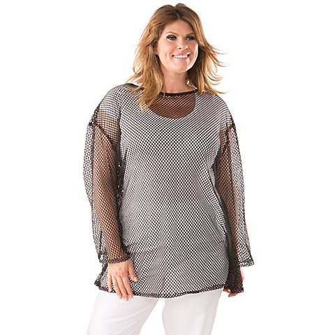 Netzshirt für Starke Frauen, schwarz