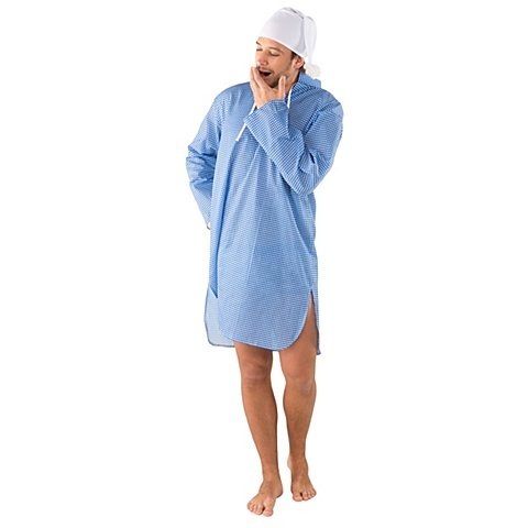 Nachthemd, blau/weiss kariert
