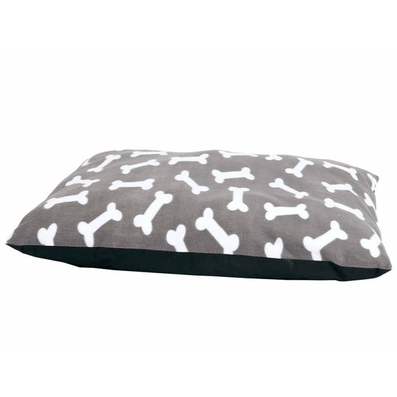 FLAMINGO Hundekissen 85 x 70 cm Knochen-Muster Grau 61543