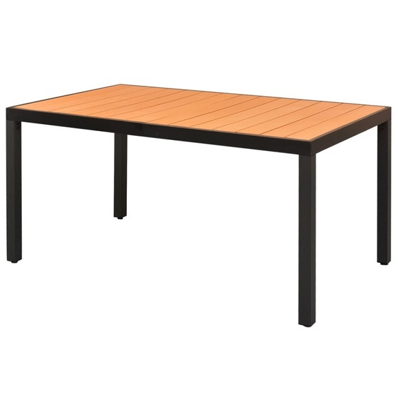 Garten-Esstisch WPC Aluminium 150 x 90 x 74 cm Braun