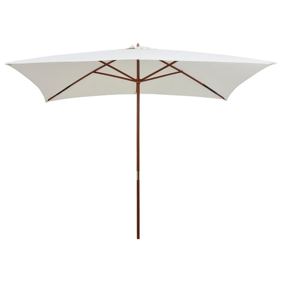 vidaXL Sonnenschirm 200×300 cm Holzstange Cremeweiß