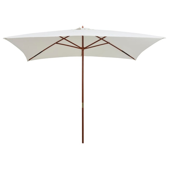 vidaXL Sonnenschirm 200×300 cm Holzstange Cremeweiß
