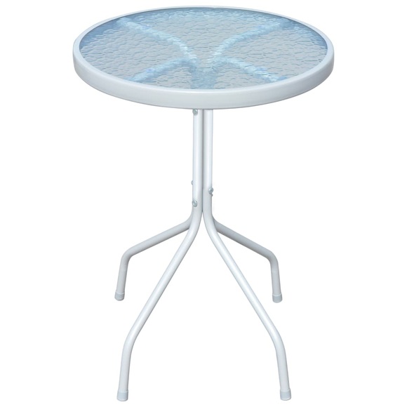 Gartentisch 50 x 71 cm Stahl Rund Grau