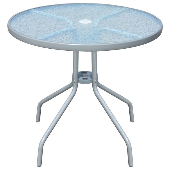 Gartentisch 80 x 71 cm Stahl Rund Grau