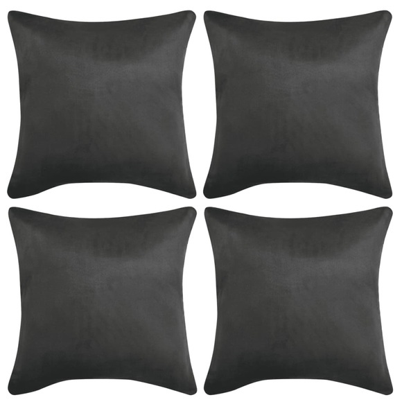 vidaXL Kissenbezüge 4 Stk. 50x50 cm Polyester Wildleder-Optik Anthrazit