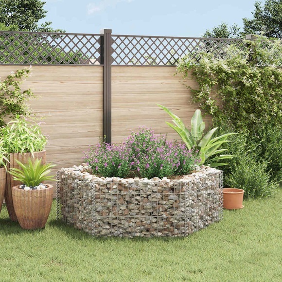 vidaXL Sechseckiges Gabionen-Hochbeet 160×140×50 cm