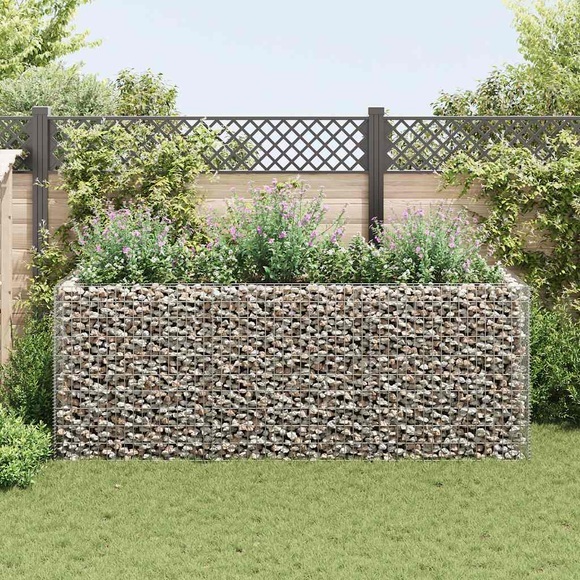 vidaXL Gabionen-Hochbeet Stahl 270×90×100 cm