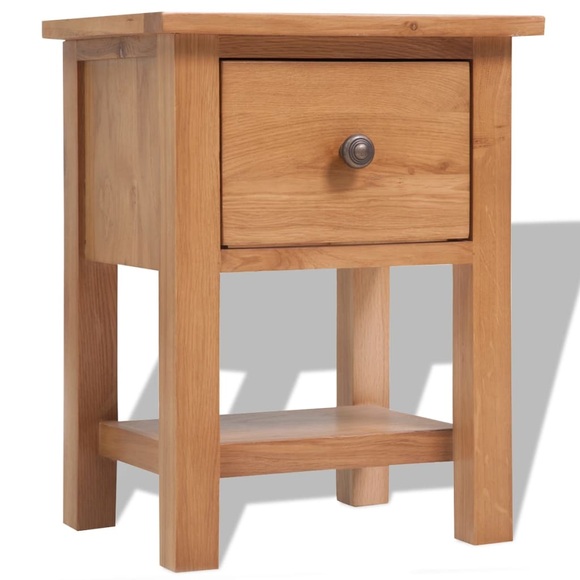 Nachttisch Massiv Eiche 36x30x47 cm Braun