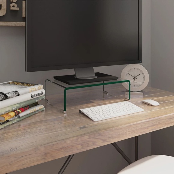 vidaXL TV-Tisch/Bildschirmerhöhung Glas Transparent 40x25x11 cm