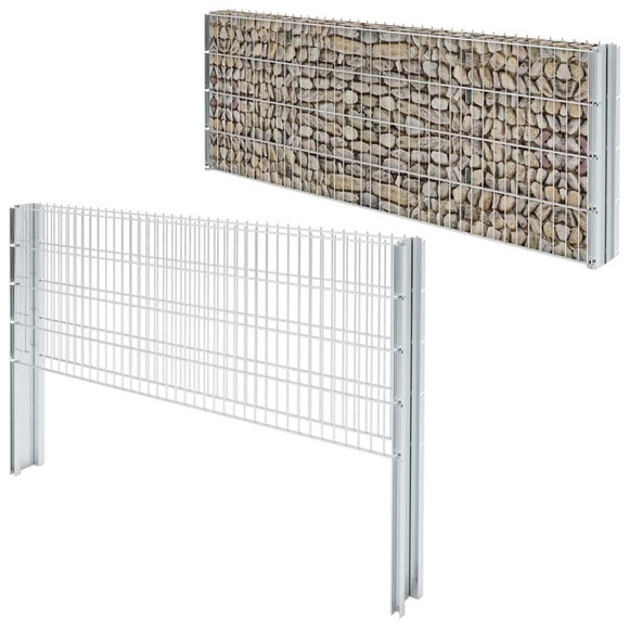 Doppelstabmattenzaun Gabionenzaun Set 2008x830 mm 18 m Verzinkt