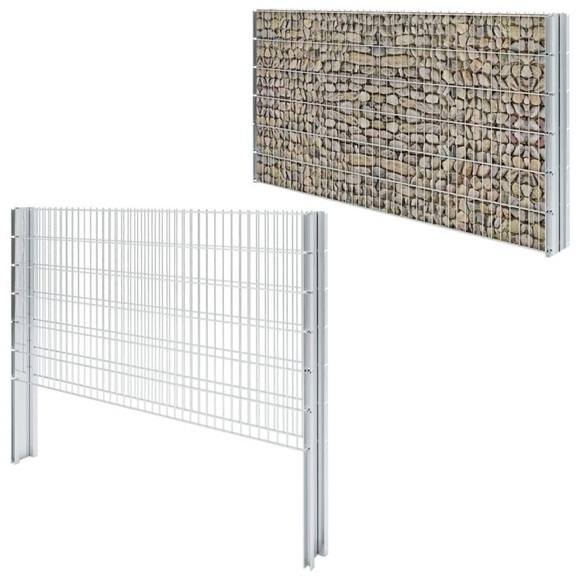 Doppelstabmattenzaun Gabionenzaun 2008 x 1230 mm 10 m Verzinkt