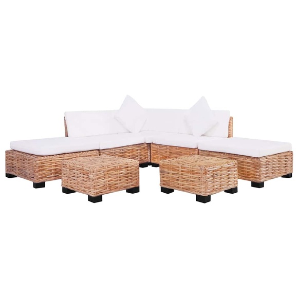vidaXL Sofagarnitur 18-tlg. Natürliches Rattan