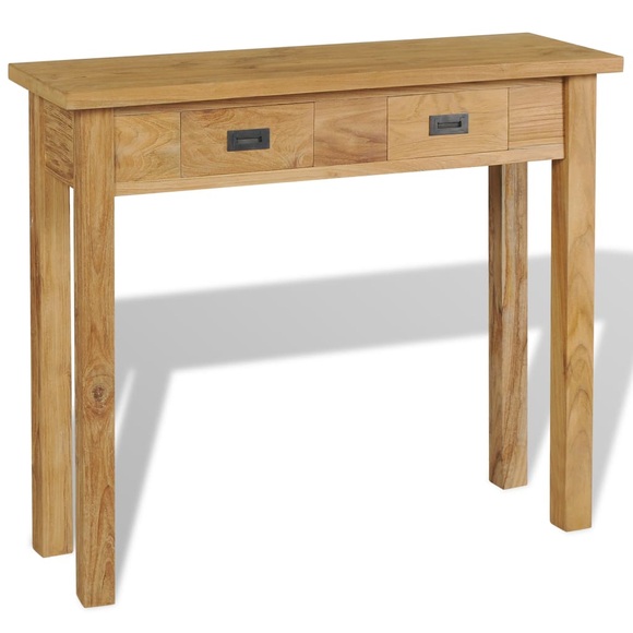 vidaXL Konsolentisch Massivholz Teak 90×30×80 cm