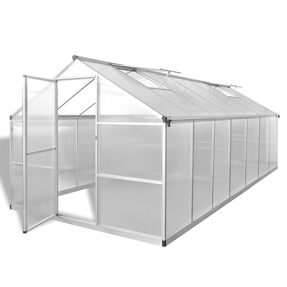 vidaXL Gewächshaus Verstärktes Aluminium 10,53 m²