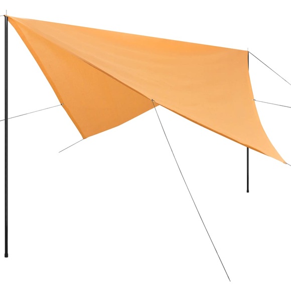 Sonnensegel mit Gestell HDPE Quadratisch 3 x 3 m Beige