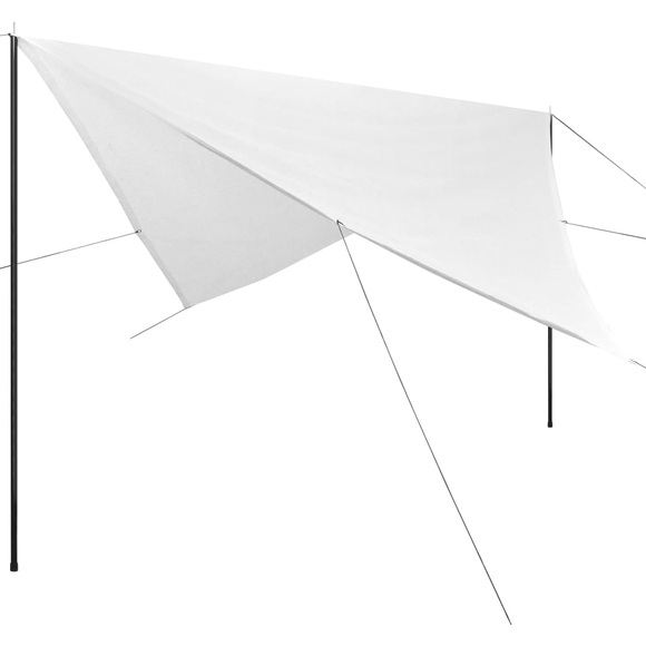 Sonnensegel mit Gestell HDPE Quadratisch 3 x 3 m Weiss