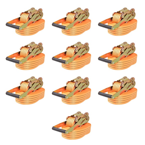vidaXL Ratschen-Spanngurte 10 Stk. 2 Tonnen 8m×50mm Orange