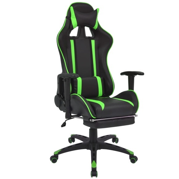 vidaXL Neigbarer Racing-Bürostuhl mit Fußstütze Grün