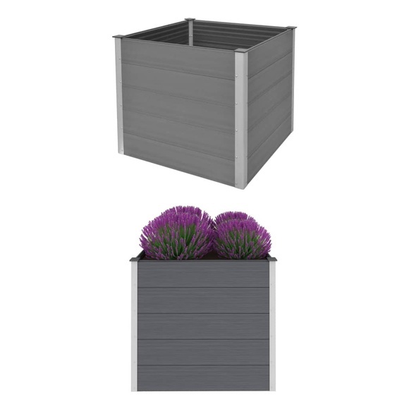 vidaXL Garten-Hochbeet WPC 100x100x91 cm Grau