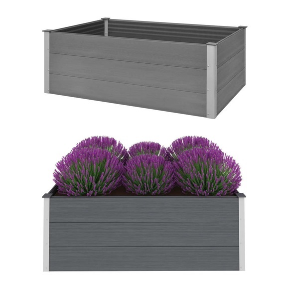 Pflanzkasten WPC 150 x 100 x 54 cm Grau