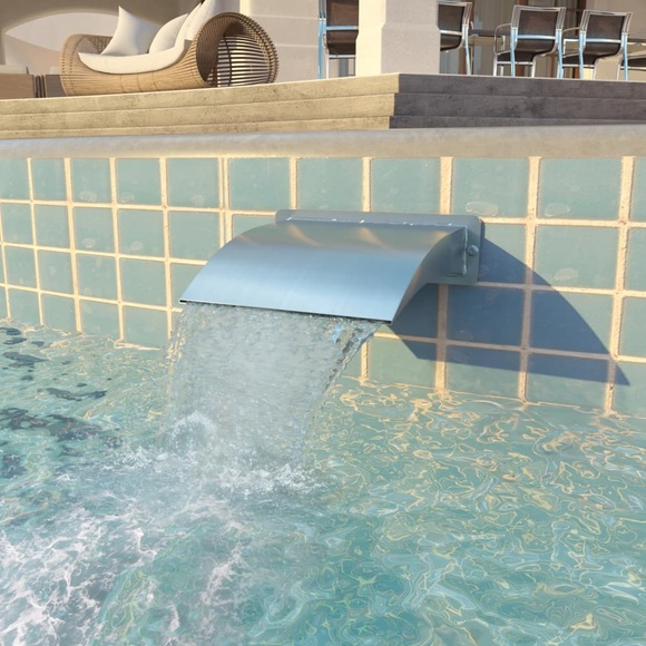 Pool-Brunnen Edelstahl 30 x 9 x 26 cm Silber
