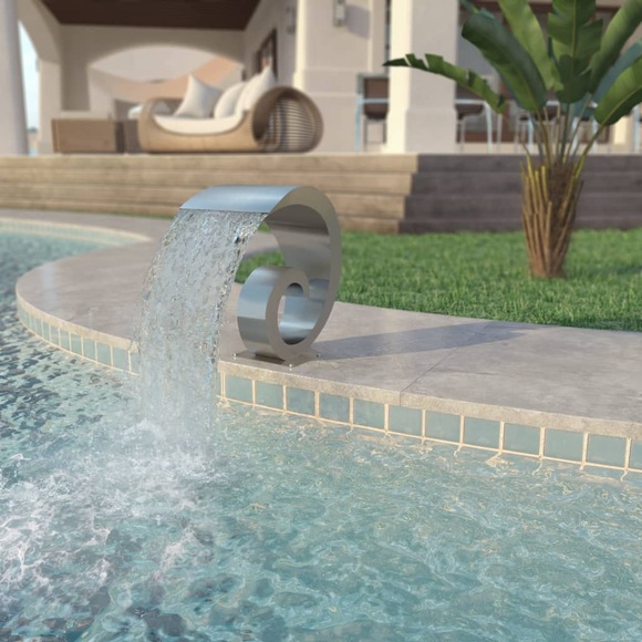 Pool-Brunnen Edelstahl 50 x 30 x 53 cm Silber