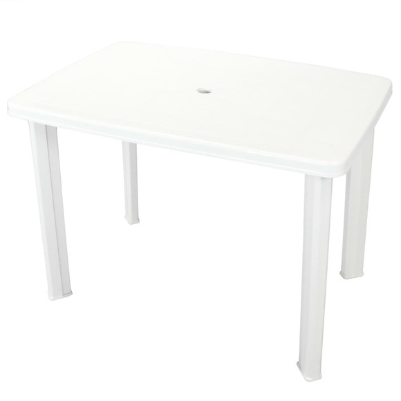Gartentisch 101 x 68 x 72 cm Kunststoff Weiss