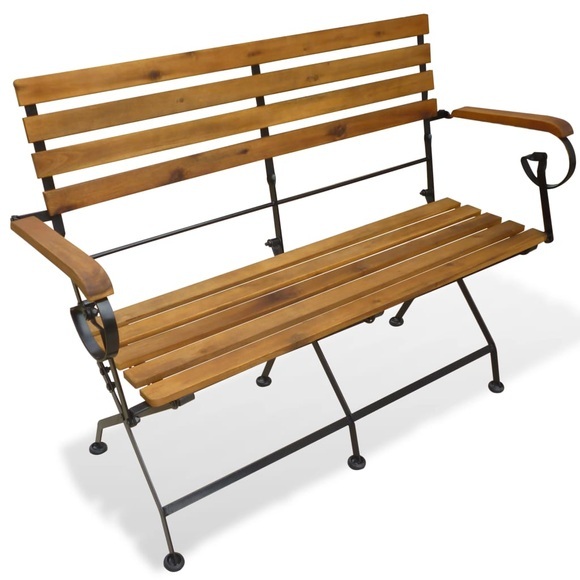 Gartenbank Klappbar 112 cm Massivholz Akazie