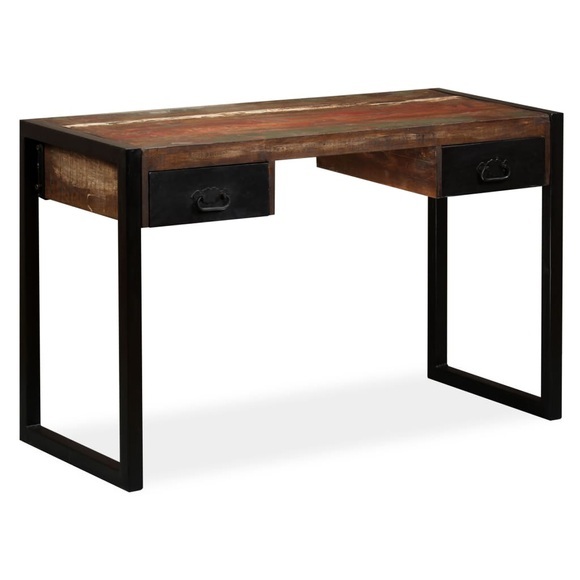 Schreibtisch mit 2 Schubladen Altholz Massiv 120 x 50 x 76 cm
