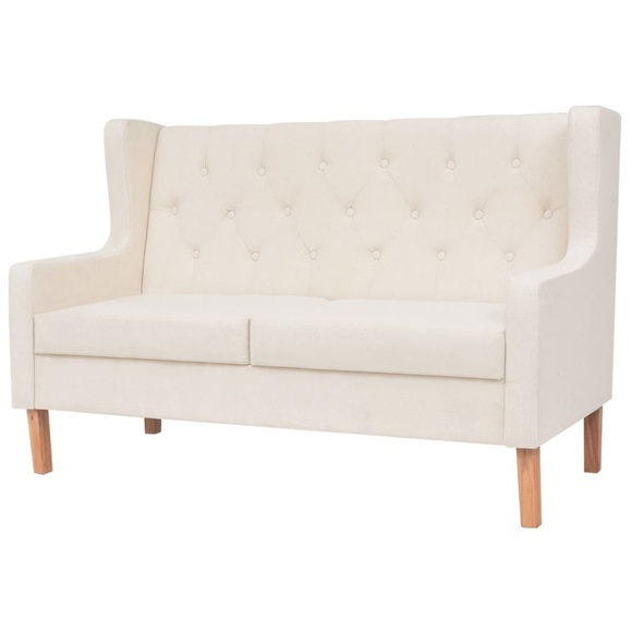 2-Sitzer-Sofa Stoff Cremeweiss