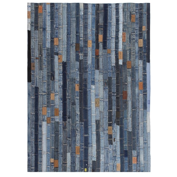 Teppich Jeansflicken Patchwork 120 x 170 cm Jeansblau