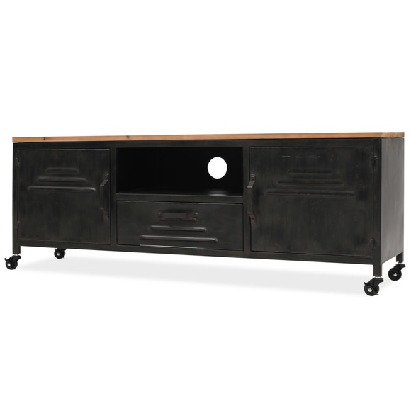 TV-Schrank 120 x 30 x 43 cm Schwarz