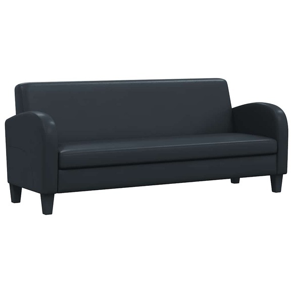 3-Sitzer-Sofa Kunstleder Schwarz